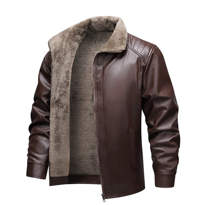 Thickened Fleece Leather Jacket
