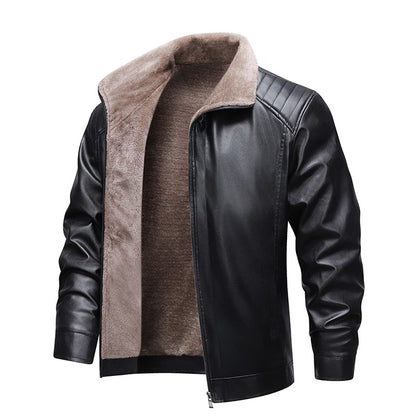 Thickened Fleece Leather Jacket